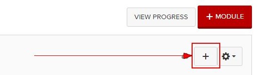 Add item button in module row of Canvas