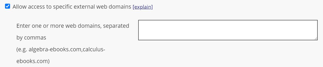 Allow access to specific web domains