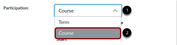 set course participation dates