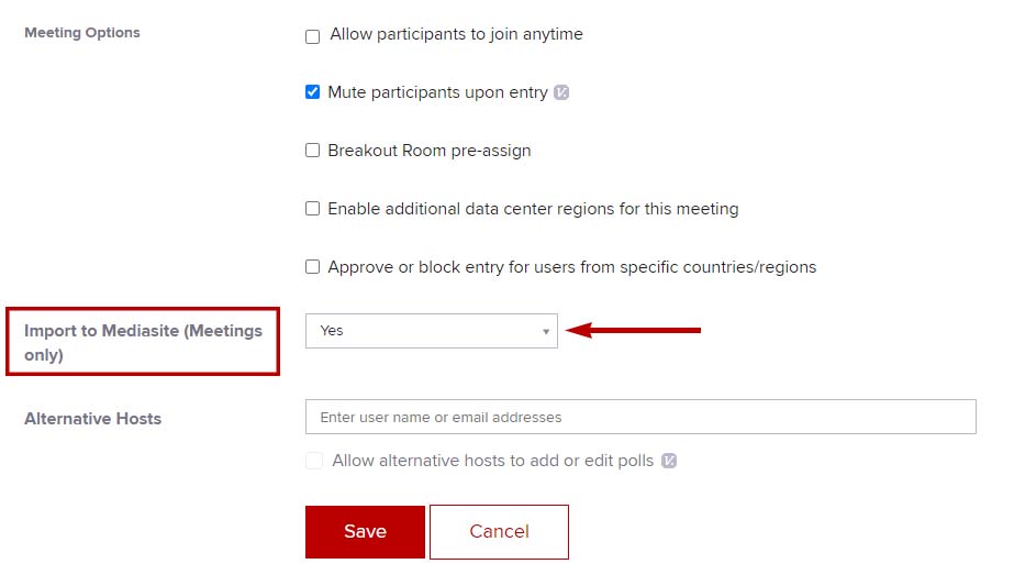 CarmenZoom Meeting Options