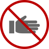COAM icon to represent that getting help is not permitted on an assignment: a hand in a circle with a slash through it.
