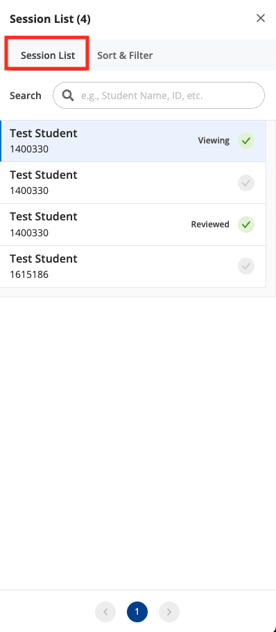 Session List Tab