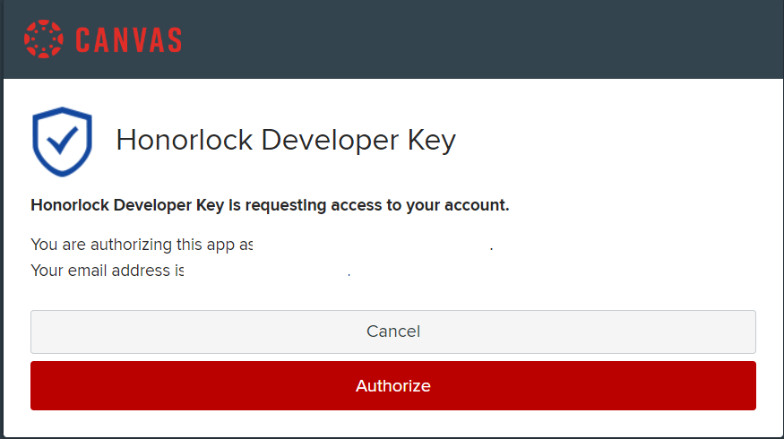 honorlock dev key at start